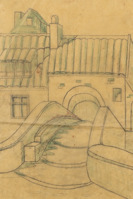 Ursula Fookes, ‘Village’, Drawing, Collage or other Work on Paper, Pencil on tracing paper, Forum Auctions