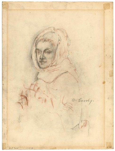 Arshile Gorky, ‘Figure and Head Studies, a double-sided work’, Drawing, Collage or other Work on Paper, Red chalk and graphite on paper, Doyle
