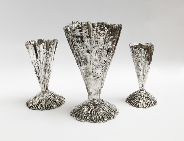 Michele Oka Doner, ‘Vases - Small, Medium, Large’, 2000, Design/Decorative Art, Cast Steling Silver, David Gill Gallery
