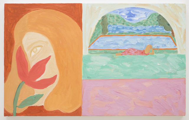 Jessie Edelman, ‘Girl with Flower Fresco’, 2018, Painting, Oil on canvas, Rema Hort Mann Foundation Benefit Auction