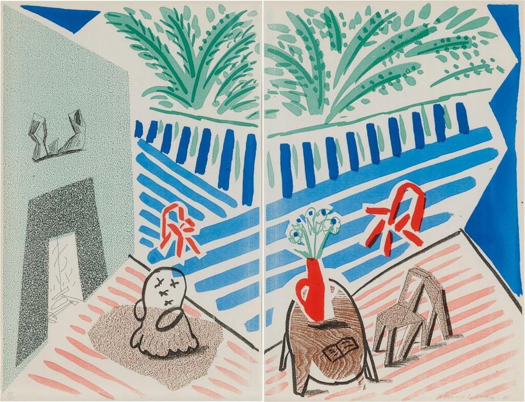 David Hockney - Livingroom & Terrace, July 1986 (Museum of Contemporary Art, Tokyo 303)