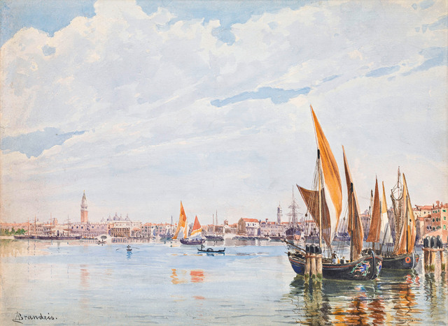 Antonietta Brandeis, ‘Sailboats in the lagoon of Venice’, ca. 1890, Galerie Kovacek & Zetter