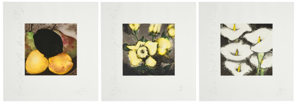 Donald Sultan - Fruits and Flowers II: three prints