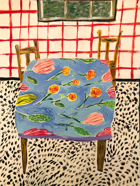 Polly Shindler, ‘Kitchen with Red Wallpaper ’, 2020, Painting, Acrylic on Paper, Freight + Volume