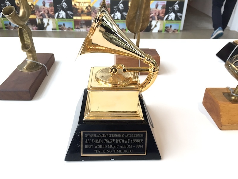 A 1994 Grammy for Best World Music Album, from a collection of objects and archival materials related to Malian musician Ali Farka Touré. Image: Ben Davis. A 1994 Grammy for Best World Music Album, from a collection of objects and archival materials related to Malian musician Ali Farka Touré. Image: Ben Davis.