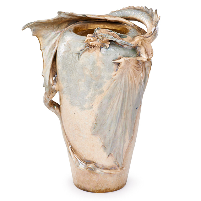 Eduard Stellmacher, ‘Riessner, Stellmacher & Kessel, Large Dragon Vase, Turn-Teplitz, Bohemia’, ca. 1905, Design/Decorative Art, Rago/Wright