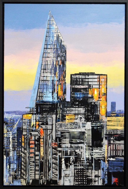 Paul Kenton, ‘City Calm’, 2020, Mixed Media, A signed original on aluminium by cityscape., Castle Fine Art
