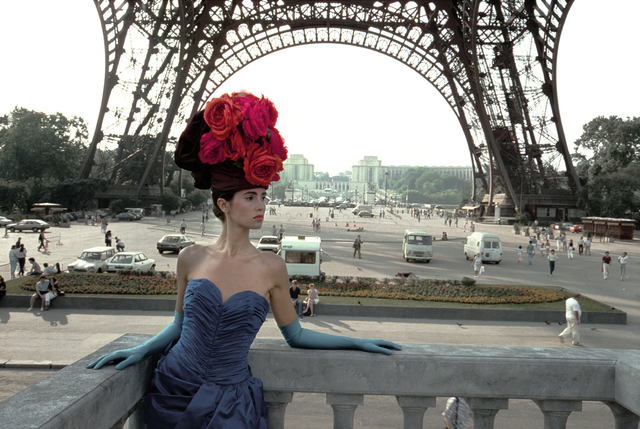 Frank Horvat, ‘Patrizia (For Figaro Madame, Eiffel Tower), Paris’, 1986, Photography, Archival Pigment Photograph, Holden Luntz Gallery