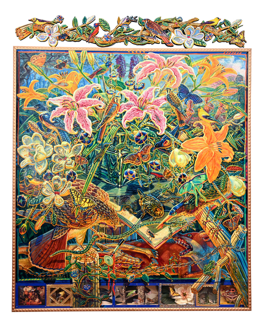 Mark Messersmith, ‘The Weight of Everything’, 2019, Painting, Oil on canvas, carved wooden pediment, and mixed media predella, Valley House Gallery & Sculpture Garden