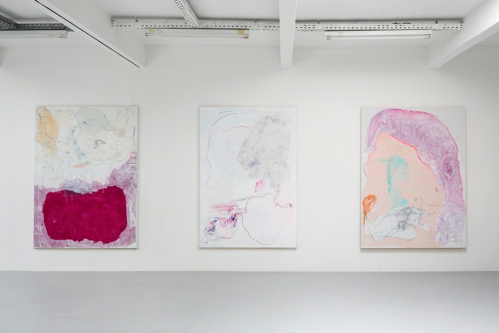 Gonn Mosny, Ausstellungsansicht, 2017. Von links: Gonn Mosny, 2016, LW 207 200 cm x 170 cm / 2016, LW 213 200 cm x 165 cm / Gonn Mosny, 2015, LW 199 200 cm x 149 cm / 2016, LW 210 200 cm x 140 cm / 2016, LW 223 200 cm x 150 cm,
courtesy by the artist and Volker Diehl Gallery. Foto: Verena Nagl Gonn Mosny, Ausstellungsansicht, 2017. Von links: Gonn Mosny, 2016, LW 207 200 cm x 170 cm / 2016, LW 213 200 cm x 165 cm / Gonn Mosny, 2015, LW 199 200 cm x 149 cm / 2016, LW 210 200 cm x 140 cm / 2016, LW 223 200 cm x 150 cm,
courtesy by the artist and Volker Diehl Gallery. Foto: Verena Nagl