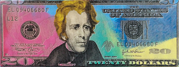 Steve Kaufman, ‘ANDREW JACKSON ON $20 BILL’, Marcel Katz Art