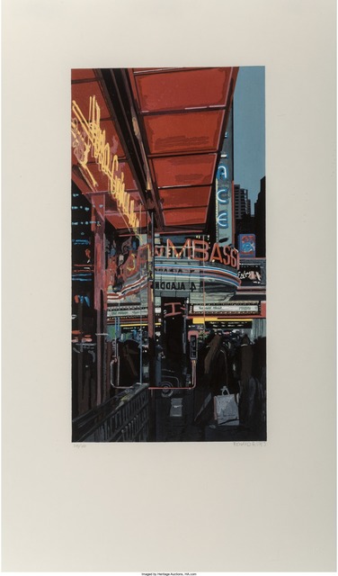 Richard Estes, ‘Study XIII - Theater’, 1997, Print, Woodcut in colors on Nishinouchi Gasen paper, Heritage Auctions