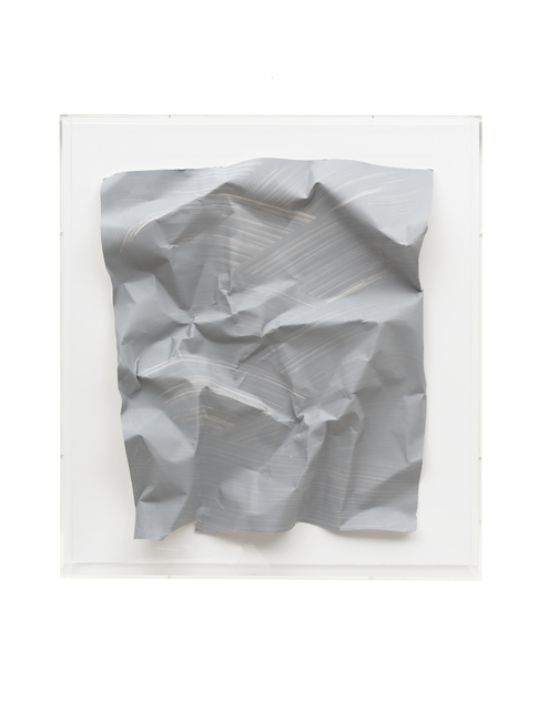 Özcan Kaplan, ‘Papierarbeit (kiesgrau) #2, April 2018’, 2018, Drawing, Collage or other Work on Paper, Dispersion paint, ink, paper, FELD+HAUS