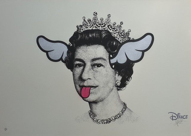 D*Face, ‘Dog Save The Queen (Silver Wings)’, 2004, Print, Hand embellished screen print in colours on wove paper, Tate Ward Auctions