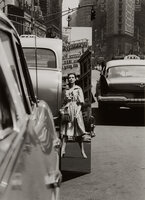 Sandra + Mirror, Times Square, New York (Vogue)