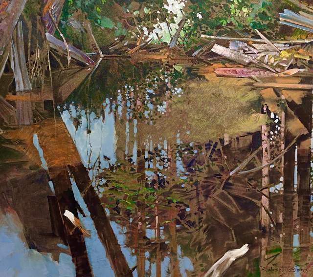 Robert Genn, ‘Pond on the Yakoun - QCI ’, 1990-2000, Painting, Acrylic on Canvas, Madrona Gallery
