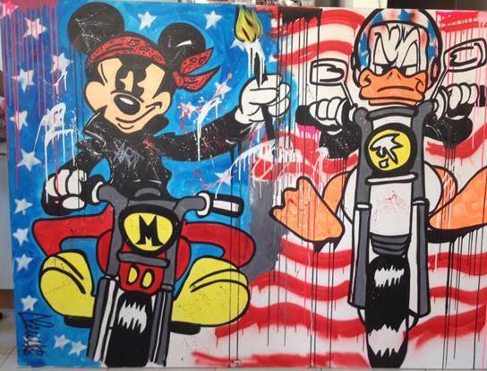 Clem$, ‘Cartoon Bikers ’, 2017, Eden Fine Art