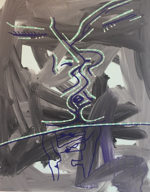 David Humphrey, ‘Kissing’, 2017, Painting, Acrylic on canvas, CUE Art Foundation Benefit Auction