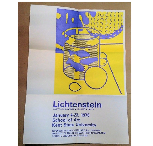 Roy Lichtenstein, ‘"Lichtenstein- Paintings/Drawings/Collages/Prints", Exhibition Invite/Mailer, School of Art Kent State University’, 1976, Ephemera or Merchandise, Lithograph on paper, VINCE fine arts/ephemera