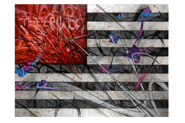 Saber, ‘Redcoat’, 2013, Mixed Media, Mixed media and silver leaf on wood, Chiswick Auctions