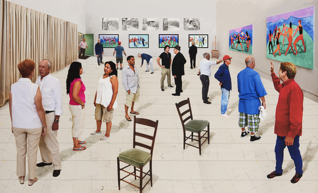 David Hockney, ‘Two Chairs with People’, 2014, Print, Photographic drawing printed on paper, mounted on Dibond, Galerie Lelong & Co.