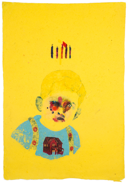 Yoann Estevenin, ‘Happy Birthday’, 2017, Drawing, Collage or other Work on Paper, Pastel, watercolor, marker and ballpoint pen on mulberry paper, Antonine Catzéflis