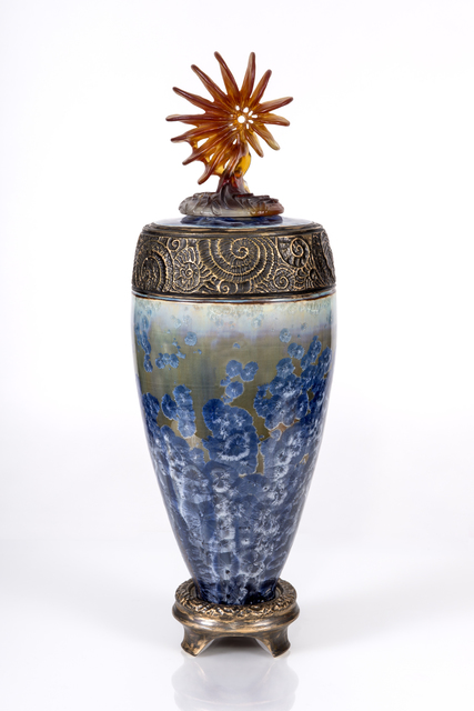 Debra Steidel, ‘Time Traveler’, 2018, Sculpture, Hand thrown porcelain and cast lead crystal glass, Steidel Contemporary