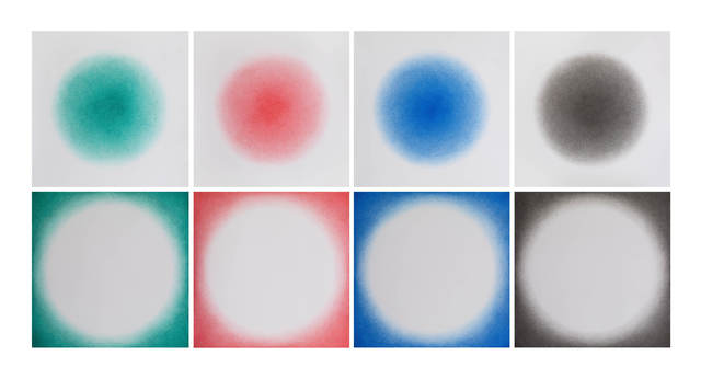 Ignacio Uriarte, ‘Positive and negative circular gradings (Green, Red, Blue, Black)’, 2015, White Space Beijing