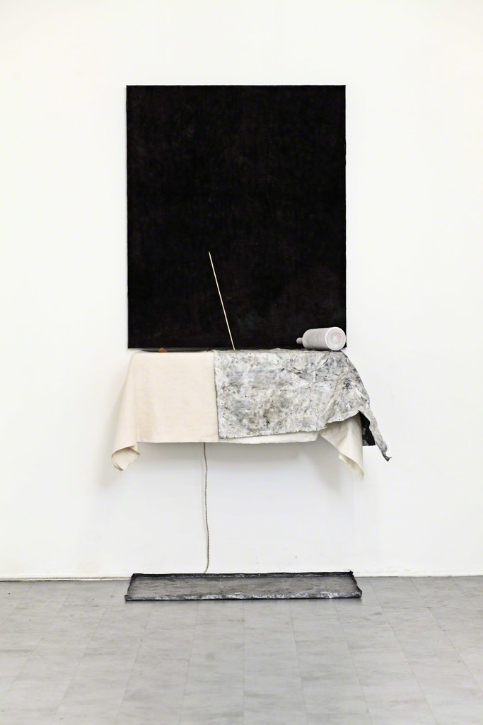 Untitled, 1987 - 2007
Burnt salt, fabric, walnut, lead, copper, iron, gold, refrigerator unit, refrigerator motor Untitled, 1987 - 2007
Burnt salt, fabric, walnut, lead, copper, iron, gold, refrigerator unit, refrigerator motor