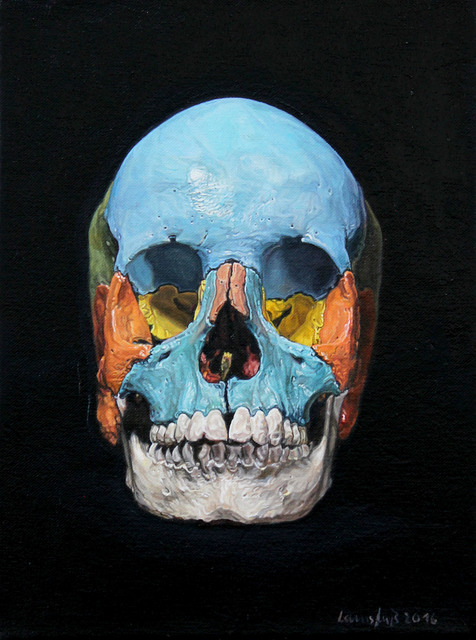 Ulrich Lamsfuss, ‘Heike Ollertz/Ulrich Lamsfuß, Skull_small (3B Scientific)’, 2016, Painting, Oil on canvas, Hammelehle und Ahrens