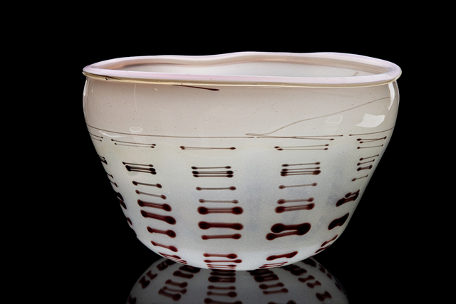 Dale Chihuly, ‘Beige Tabac Basket with Oxblood Stripes’, 1977, Modern Artifact