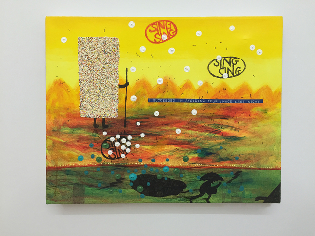 Yael Kanarek, ‘SingSing’, 1995, Painting, Acrylic, candy sprinkles, marker, punch tape, and glitter on canvas, bitforms gallery