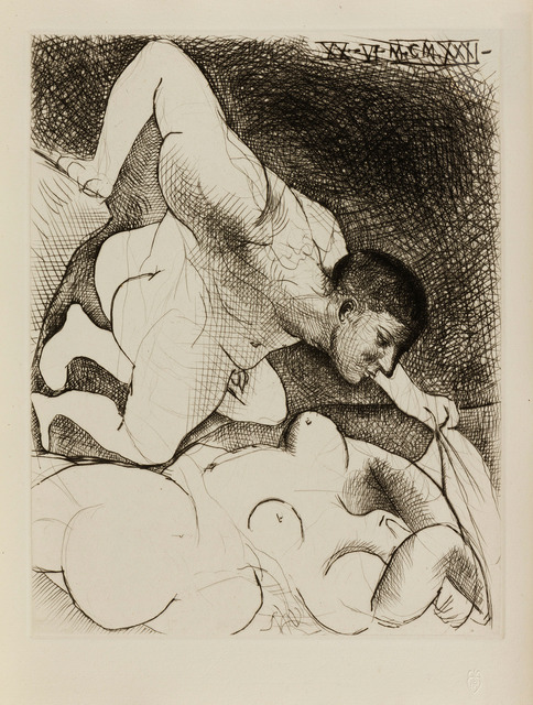 Pablo Picasso, ‘Homme dévoilant une femme’, 1931, Print, Drypoint, John Szoke