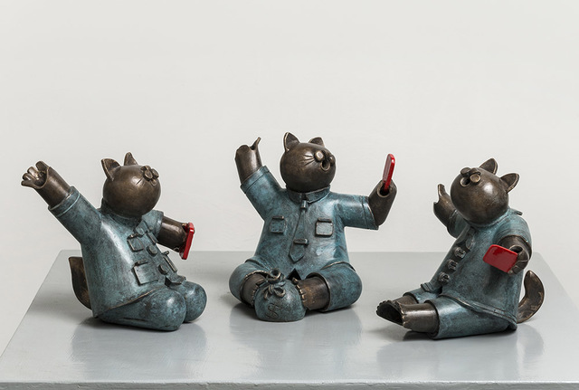 Jiang Shuo 蒋朔, ‘Cat Meeting’, 2015, Sculpture, Bronze, Alisan Fine Arts