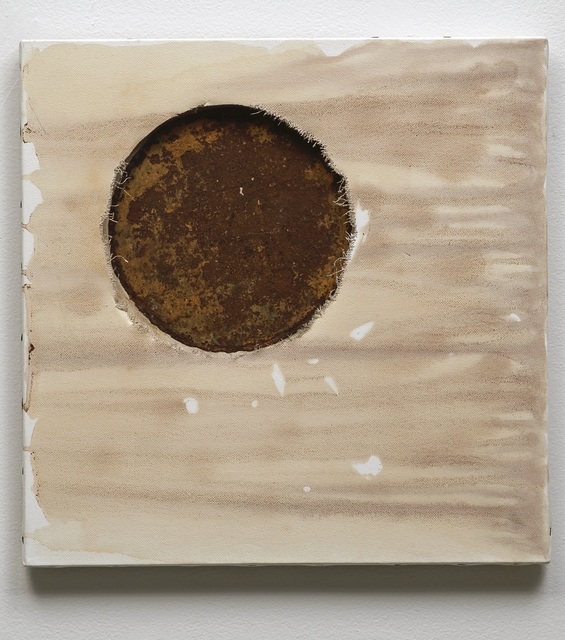 June Clark, ‘Poubelle Lune’, 2006, Painting, Wine and tea on canvas, Daniel Faria Gallery
