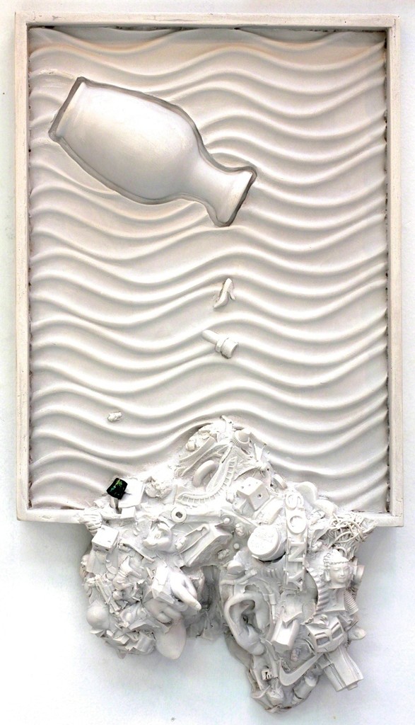 BOB CLYATT - Cscape # 50 - Hydrocal blend, ground Carrara marble, pigments - 18" x 13" x 14" BOB CLYATT - Cscape # 50 - Hydrocal blend, ground Carrara marble, pigments - 18" x 13" x 14"