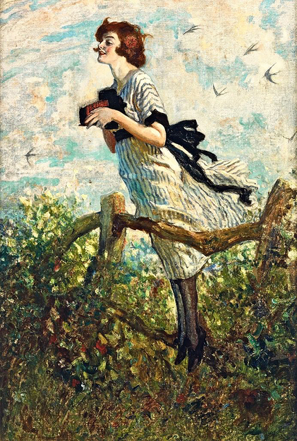William Smithson Broadhead, ‘Young Woman with Kodak Camera’, ca. 1912, The Illustrated Gallery
