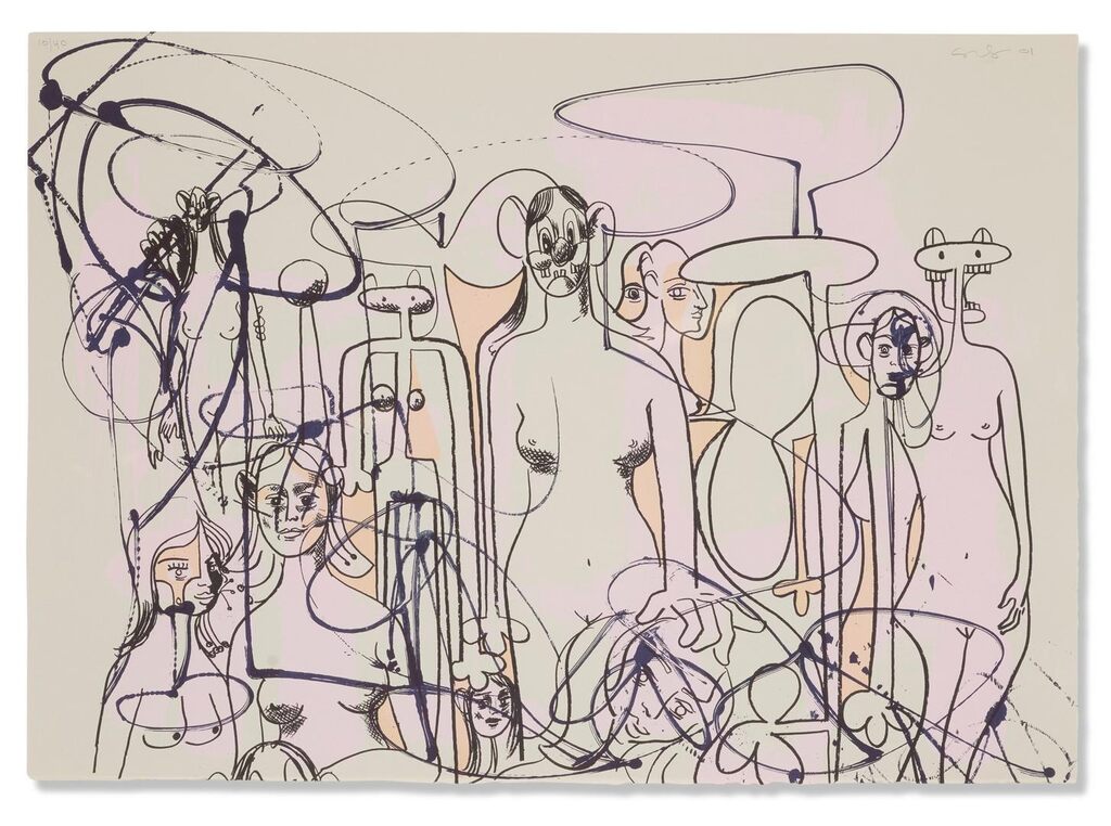George Condo - Line of Figures