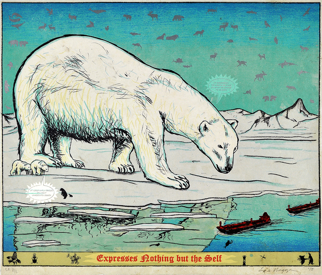 Enrique Chagoya, ‘Expresses Nothing but the Self’, 2015, Print, Color lithograph, Shark's Ink.