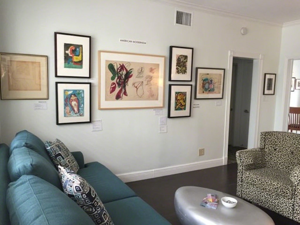 This is the West Wall of our Room 156 last year featuring a drawing by Stanley William Hayter in the center of the grouping. Please note the leopard patterned chair and coffee 'bean' table. This is the West Wall of our Room 156 last year featuring a drawing by Stanley William Hayter in the center of the grouping. Please note the leopard patterned chair and coffee 'bean' table.