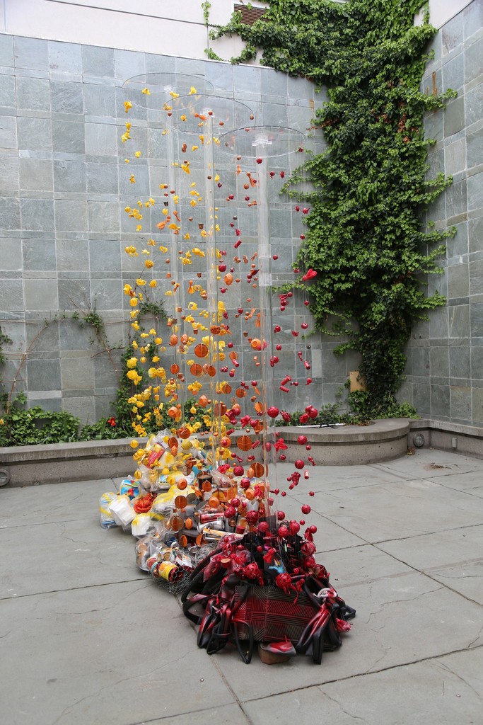 An elevated and orderly pile of trash installed at the Kelowna Art Gallery in Kelowna BC. This garden remain in view from the Spring 2015 to the following Spring in 2016. An elevated and orderly pile of trash installed at the Kelowna Art Gallery in Kelowna BC. This garden remain in view from the Spring 2015 to the following Spring in 2016.