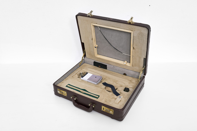 Jared Ginsburg, ‘Carry-on set no. 3 (Touch my hand)’, 2019, Installation, Suitcase, papier-mâché, mixed media, blank projects