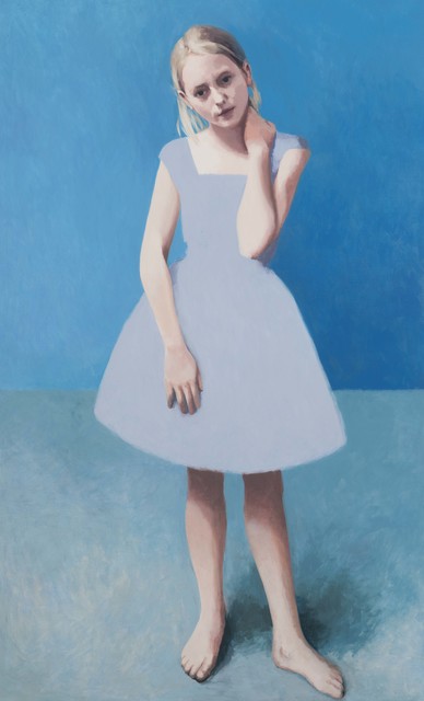 Claerwen James, ‘Summer Painting, Girl With Pale Hair’, 2018, Painting, Oil on canvas, Flowers