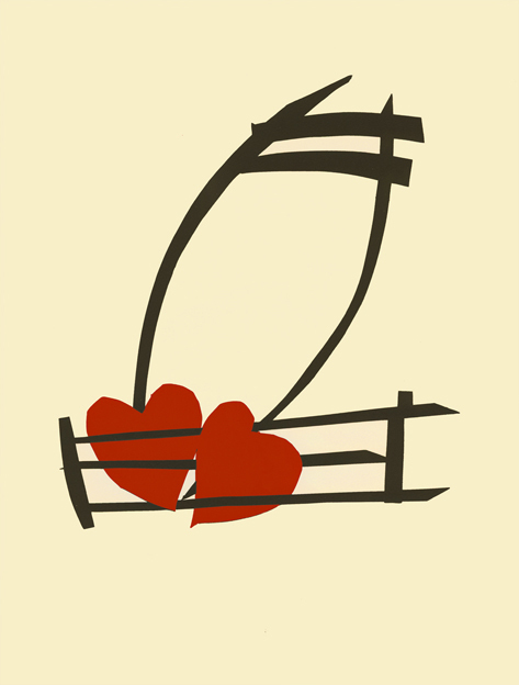 Claes Oldenburg, ‘Musical Hearts’, 2012, Print, 2-color screenprint, Upsilon Gallery