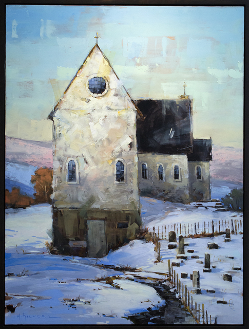 Matthew Sievers, ‘Snowy Church’, 2018, Painting, Oil on panel, Blue Rain Gallery