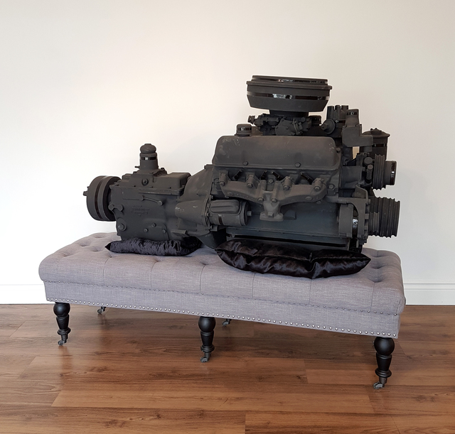 Clint Neufeld, ‘Black Betty’, 2018, Sculpture, Ceramic, wood, cloth, VIVIANEART
