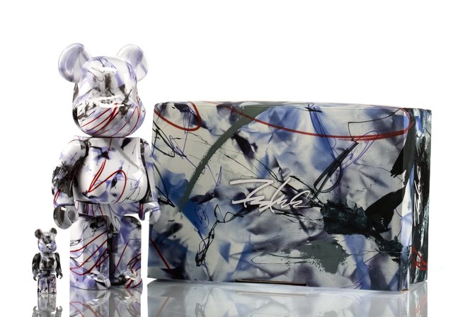 BE@RBRICK X Futura, ‘Purple Marble 400% and 100% (set of two)’, 2017, Other, Painted cast resin, Heritage Auctions