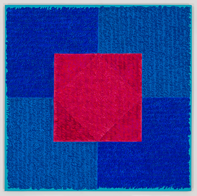 Louise P. Sloane, ‘BB Red Square’, 2018, Painting, Acrylic paint and pastes on linen, Spanierman Modern