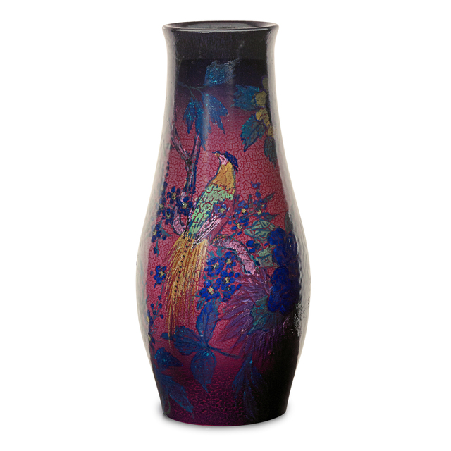 Edward T. Hurley, ‘Large Jewel Porcelain vase with pheasants’, 1922, Design/Decorative Art, Rago/Wright