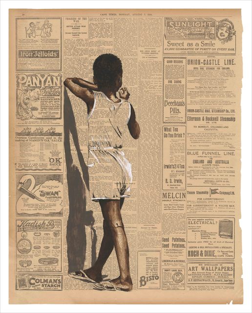 Lisette Bambine Forsyth, ‘smile in the shade’, 2018, Painting, Acrylic on vintage paper | print edition, manZArt